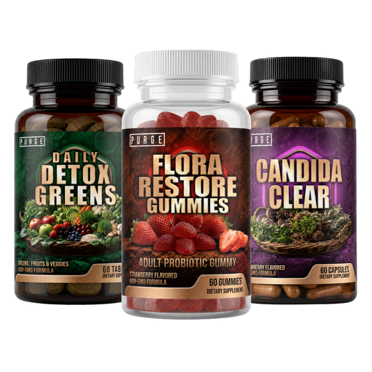Gut Reset Trio: Flora Restore, Daily Detox Greens & Candida Clear