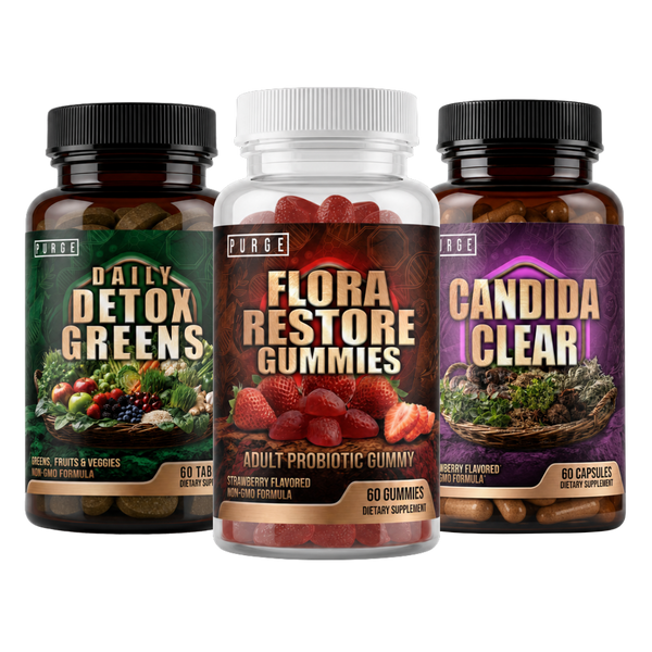 Gut Reset Trio: Flora Restore, Daily Detox Greens & Candida Clear
