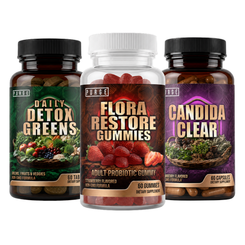 Gut Reset Trio: Flora Restore, Daily Detox Greens & Candida Clear